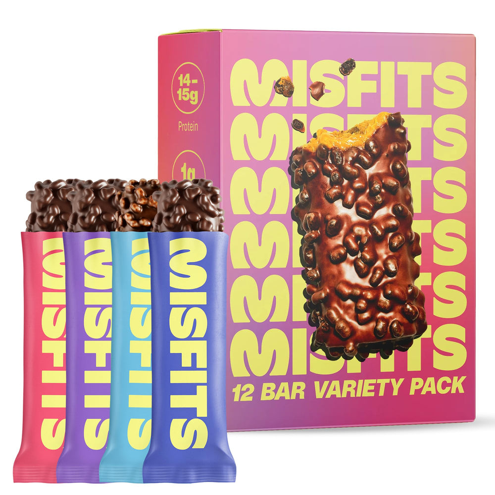 Misfits frente del paquete mostrando variedad y conveniencia para llevar