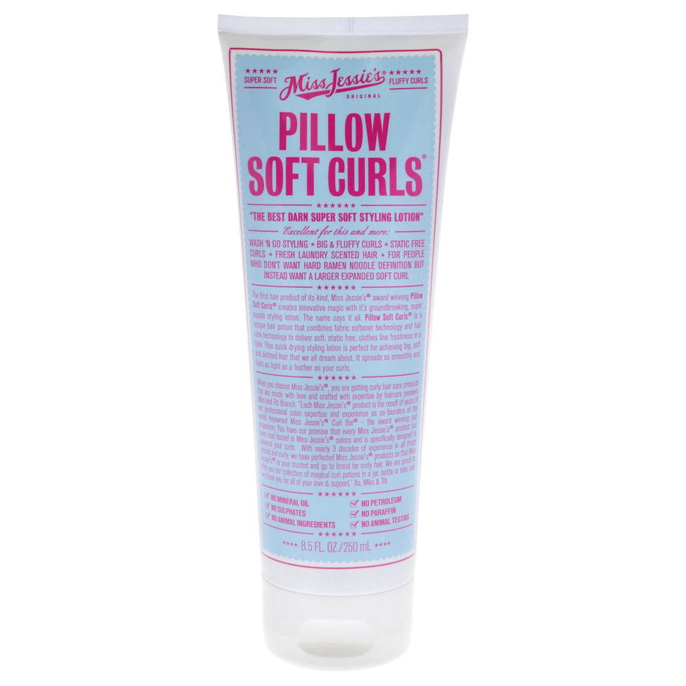 Miss Jessie's envase frontal 8.5 oz mostrando etiqueta y beneficio tacto suave