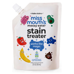 Miss Mouth's vista frontal del envase 32oz mostrando tamaño y practicidad