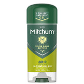 Mitchum envase frontal mostrando el diseño y la fragancia Mountain Air
