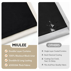 MIULEE cortina instalada en un dormitorio que crea oscuridad total y ambiente acogedor
