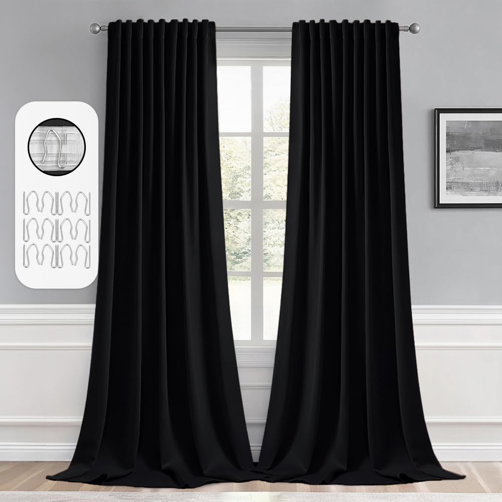 MIULEE panel frontal negro mostrando caída elegante y privacidad