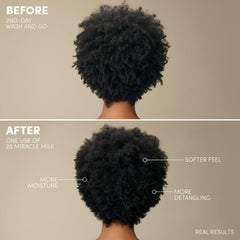 Mizani resultado antes y después para rizos más definidos y sin frizz