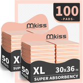 MKISS vista frontal del paquete que muestra 100 almohadillas y ahorro