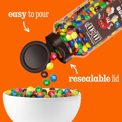 M&M'S detalle de la tapa resellable, mantiene frescura y evita derrames