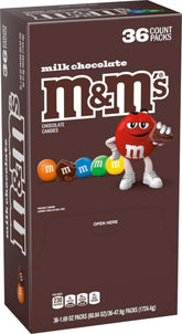 M&M's frente del paquete mostrando diseño colorido y conveniencia