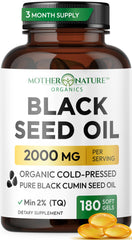 Mother Nature Organics envase frontal del producto mostrando marcas y cantidad