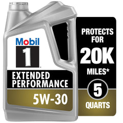 Mobil 1 botella frontal 5W-30 mostrando protección prolongada