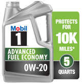Mobil 1 bote frontal mostrando presentación de 5 quart y ventaja ahorro