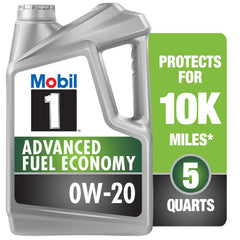 Mobil 1 bote frontal mostrando presentación de 5 quart y ventaja ahorro