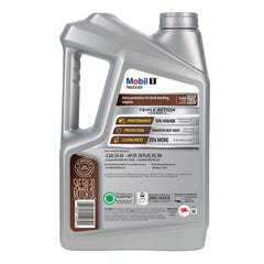 Mobil 1 etiqueta detallada con especificaciones y beneficios técnicos claros