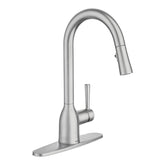 Moen Adler frontal mostrando diseño clásico y manejo fácil