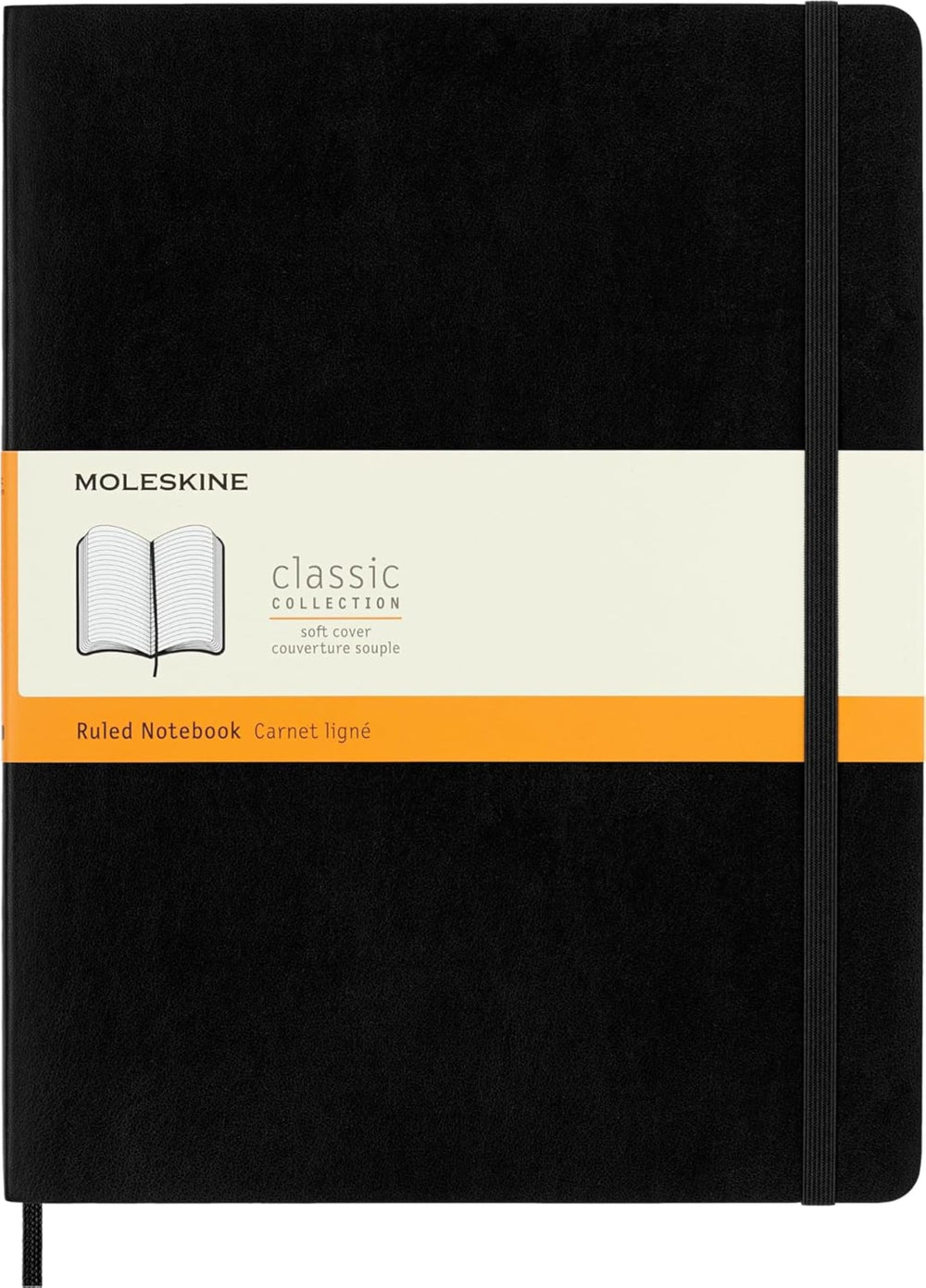 Moleskine tapa blanda frontal con cierre elástico, aspecto profesional y portátil