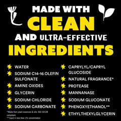 Molly's Suds label detail showing ingredient list and Leaping Bunny certification benefit
