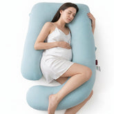 Momcozy vista frontal de la almohada en U con soporte integral
