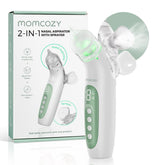 Momcozy aspirador frontal mostrando diseño compacto y beneficio: fácil manejo