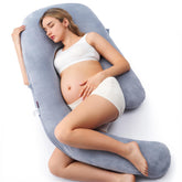 Momcozy Dreamlign U Pro frontal mostrando forma U y beneficio de soporte total
