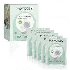 Momcozy frente del pack con 200 tabletas, almacenamiento organizado y práctico