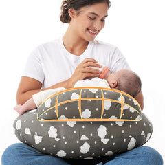 Momcozy vista frontal del cojín mostrando forma y ergonomía