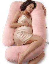 Momcozy vista frontal del cojín mostrando forma en U y soporte integral