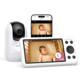 Monitor Momcozy frente 5 pulgadas con imagen clara y control fácil