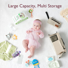 Momcozy interior con compartimentos organizadores para artículos esenciales