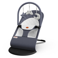 Mommyhug vista frontal de la silla gris mostrando arnés seguro