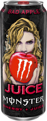 Vertido en vaso de Monster Bad Apple realzando su sabor de manzana seca