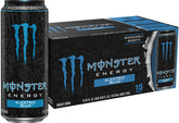 Monster lata frontal Electric Blue con diseño llamativo y energía visual
