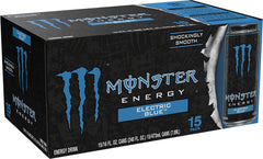 Monster primer plano del líquido Electric Blue mostrando textura y color vibrante