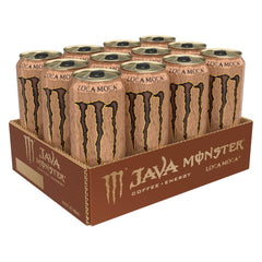 Monster Java Loca Moca etiqueta con ingredientes y certificación kosher visible