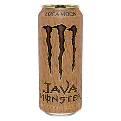 Monster Java Loca Moca vertido en vaso mostrando crema y textura agradable