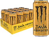 Monster Java Salted Caramel vista frontal con diseño dorado y sabor inmediato