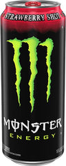 Monster lata en mano para escala, ventaja: visualizar tamaño real