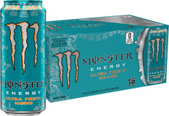 Monster Ultra Fiesta Mango lata frontal mostrando diseño y tamaño útil para elegir