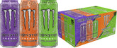 Monster Ultra pack frontal mostrando las tres latas y variedad de sabores