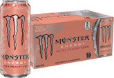 Monster Ultra Peachy Keen frente del empaque mostrando lata y diseño atractivo