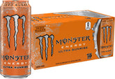 Monster Ultra Sunrise lata frontal mostrando etiqueta naranja y refresco