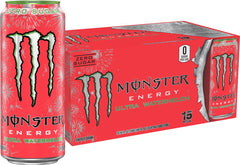Monster Ultra Watermelon lata frontal mostrando diseño y sabor veraniego