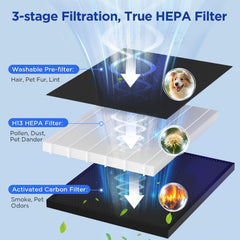 MOOKA filtro True HEPA y carbón activo para filtrar partículas