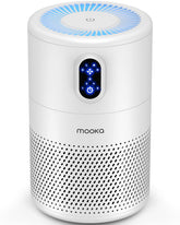 MOOKA vista frontal del purificador mostrando diseño moderno y capacidad