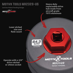 Motivx Tools herramienta en uso quitando tapa de filtro sin dañar pestañas