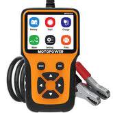 MOTOPOWER MP0515A frontal del tester mostrando carcasa resistente y claridad