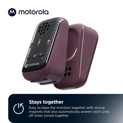 Motorola Nursery PIP12 primer plano del botón talkback, comunicación inmediata