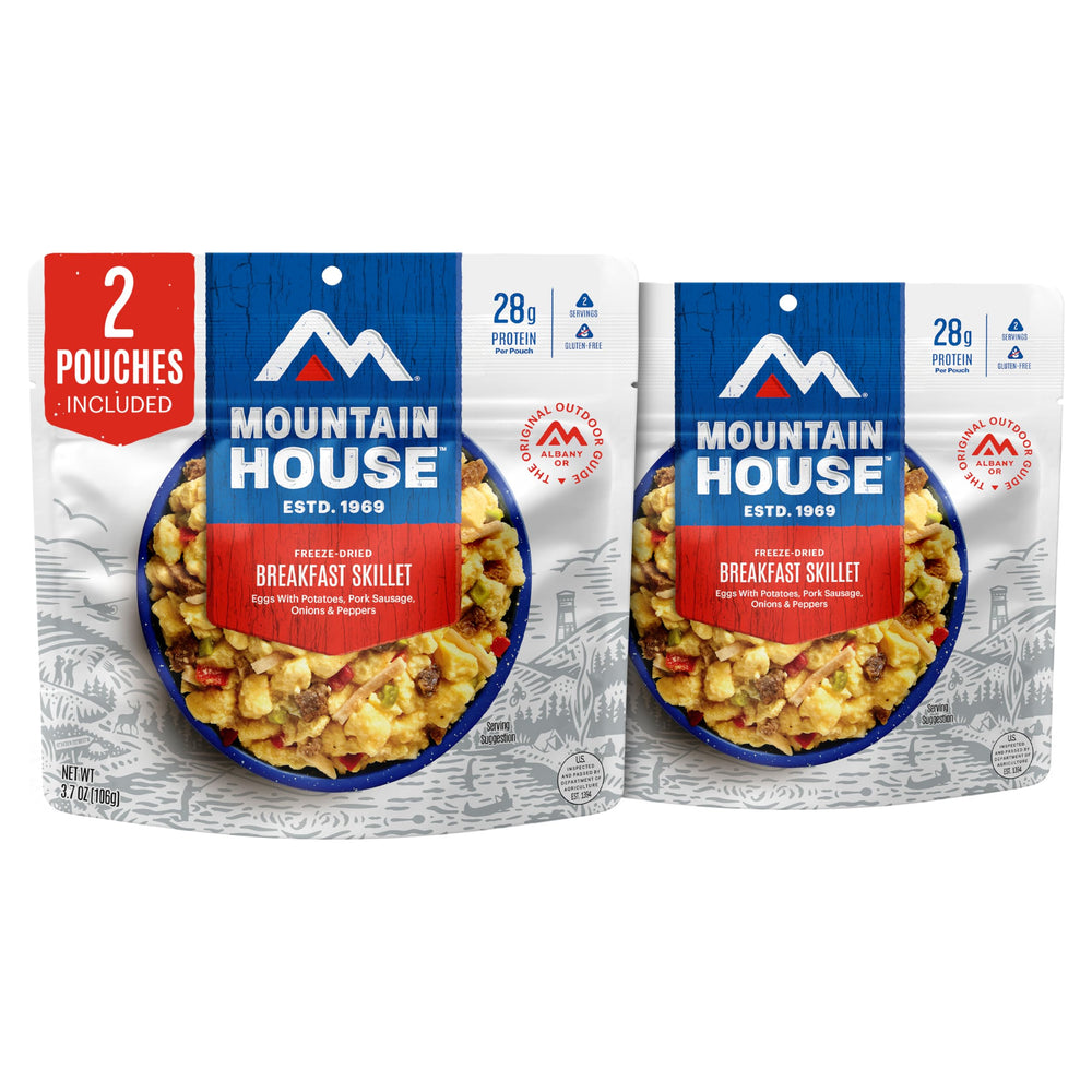Mountain House frente del empaque mostrando diseño y portabilidad