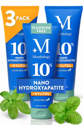 Mouthology frente del tubo mostrando diseño y beneficio de limpieza suave