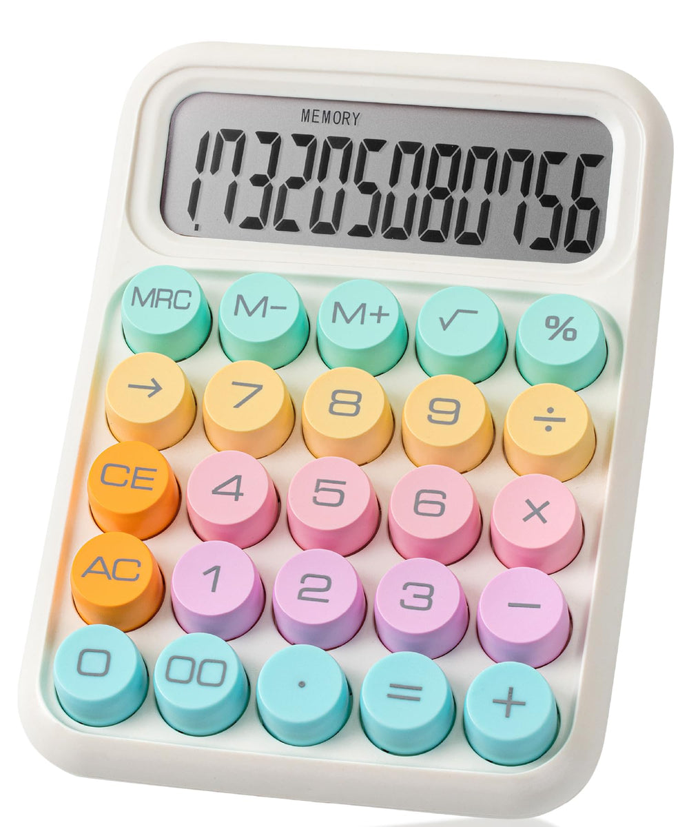 Mr. Pen vista frontal de la calculadora mostrando pantalla amplia y diseño portátil