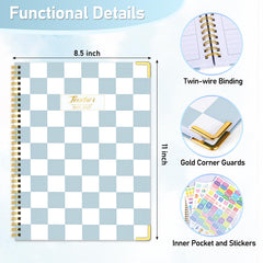Ms PaperPearl detalle de espiral y cantoneras doradas para mayor durabilidad