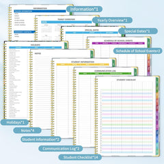 Ms PaperPearl vista mensual doble página con bloques amplios y recordatorios