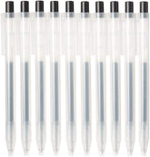 MUJI bolígrafo frontal minimalista negro, diseño ligero y elegante